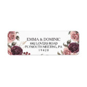 Elegant Burgundy Summer Return Address Label (Voorkant)