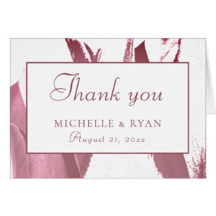 Elegant Burgundy Tulip Floral Wedding Thank you