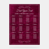 Elegant Burgundy Velvet Wedding Seating Chart  (Recto)