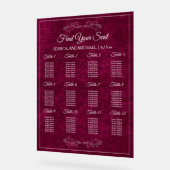 Elegant Burgundy Velvet Wedding Seating Chart  Acryl Bord (Hoek)