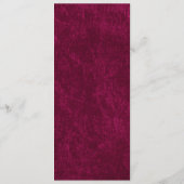 Elegant Burgundy Velvet White Wedding Reception  Menu (Achterkant)