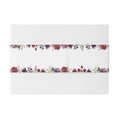 Elegant Burgundy Waterverf Floral Wedding Uitnodigingen Wikkel (Achterkant Voorbeeld)