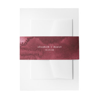 Elegant Burgundy Waterverf Gepersonaliseerd Uitnodigingen Wikkel