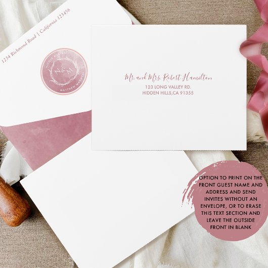 Elegant Burgundy Waterverf Monogram Weddenschap Al All In One Uitnodiging