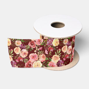 Elegant Burgundy Waterverf Peony Floral Wedding Lint
