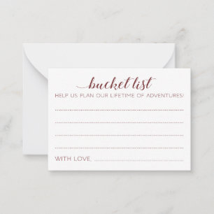 Elegant Burgundy Wedding Bucket List Advice Kaarte Advieskaart
