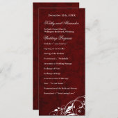 Elegant Burgundy Wedding Programme Programma (Voorkant / Achterkant)