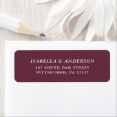 Elegant Burgundy Wedding Return Address Label (Insitu)