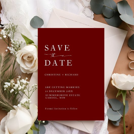 Elegant Burgundy Wedding Save the Date