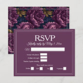 Elegant Burgundy Wine Berry Velvet Wedding RSVP (Devant / Derrière)