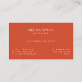 Elegant Burnt Oranje Masseuse Spa Professional  Visitekaartje (Achterkant)