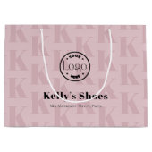 Elegant Business Custom Logo | Monogram Winkelen Groot Cadeauzakje (Voorkant)