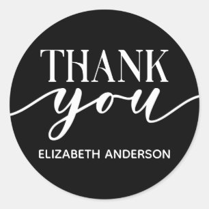 Elegant Business Customer Black White Hartelijk da Ronde Sticker