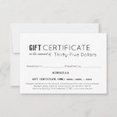 Elegant Business Customer Custom Cadeaubon (Voorkant)