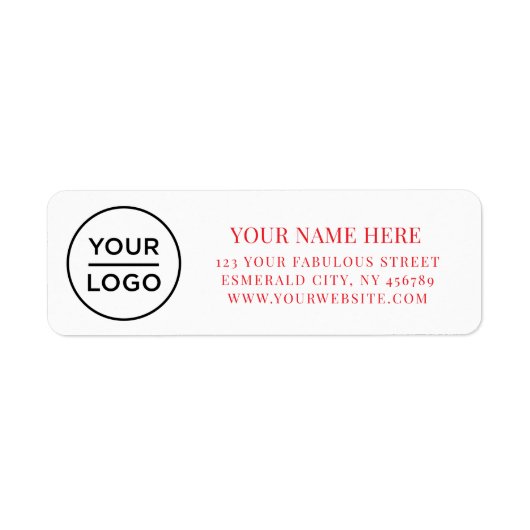 Elegant Business Logo Return Address Etiket (Voorkant)