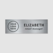 Elegant Business Logo Silver Naamplaatje (Voorkant)