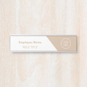 Elegant Business Logo wit beige Deurbordje (Voorkant)