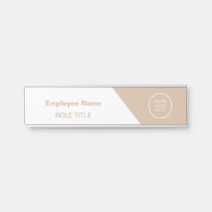Elegant Business Logo wit beige Deurbordje