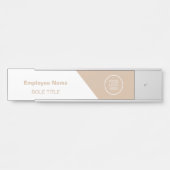 Elegant Business Logo wit beige Deurbordje (Voorkant)