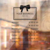 Elegant Business Open Times Window Cling Raamsticker (Vel 2)