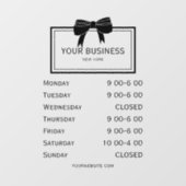 Elegant Business Open Times Window Cling Raamsticker (Vel)