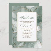 Elegant Business party nodig groen save de datum Kaart (Voorkant / Achterkant)