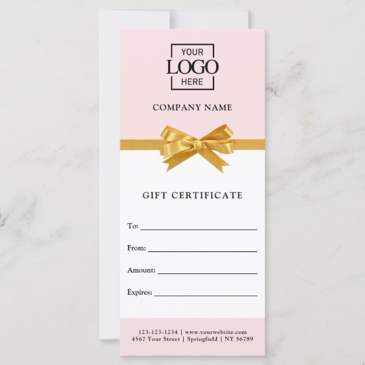 Elegant Business Personalized Gift Certificate (Voorkant)