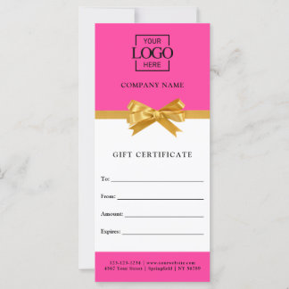 Elegant Business Personalized Gift Certificate