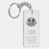Elegant Business Property Room Number QR Code Sleutelhanger (Voorkant Links)
