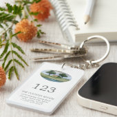 Elegant Business Property Room Number QR Code Sleutelhanger (Voorkant Rechts)