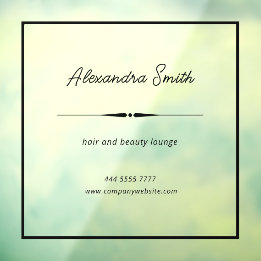 Elegant Business Salon Naam Lijst Zwart Raamsticker