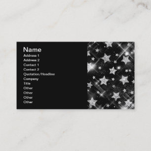 Elegant Business Silver Glitter Stars Visitekaartje