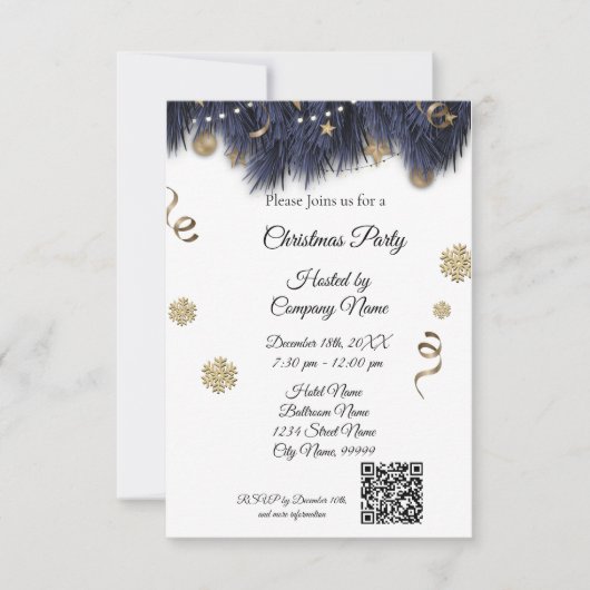 Elegant Bussines - Uitnodiging voor Kerstmis (Voorkant)