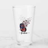 Elegant Butterflies | Amerikaanse vlag | Vrijheid Glas (Voorkant)