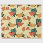 Elegant  Butterflies en Leaves Pattern | Cadeaupapier (Vlak)