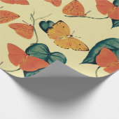 Elegant  Butterflies en Leaves Pattern | Cadeaupapier (Hoek)