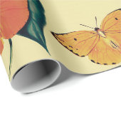 Elegant  Butterflies en Leaves Pattern | Cadeaupapier (Rol Hoek)