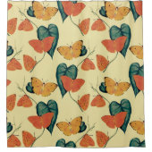 Elegant Butterflies en Leaves Pattern | Douchegordijn (Voorkant)