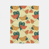 Elegant Butterflies en Leaves Pattern | Fleece Deken (Voorkant)