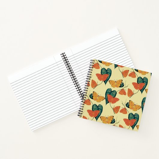 Elegant  Butterflies en Leaves Pattern | Notitieboek (Binnen)