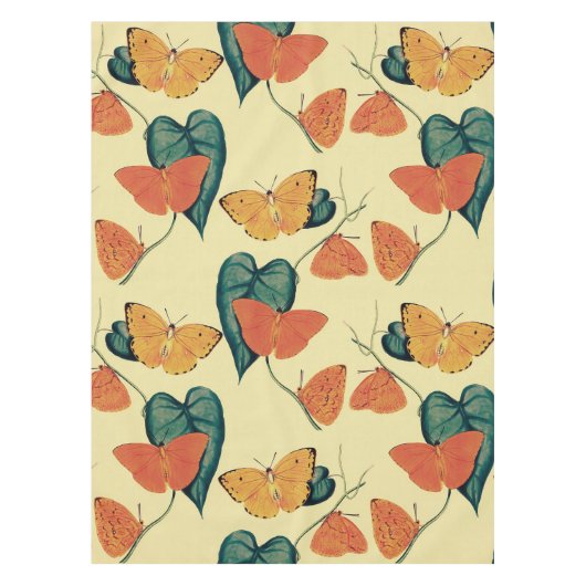 Elegant Butterflies en Leaves Pattern | Tafelkleed (Voorkant)