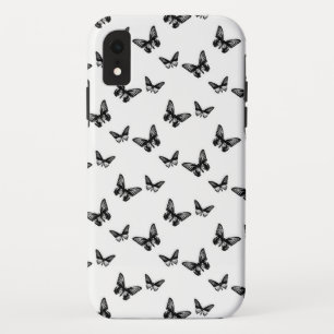 Elegant Butterflies Patroon B&W iPhone XR Hoesje