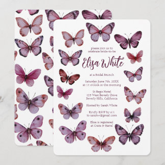 Elegant Butterflies Vrijgezellenfeest CUSTOM Kaart