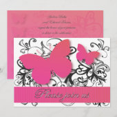 Elegant Butterflies Wedding Invitations Kaart (Voorkant / Achterkant)