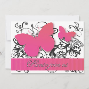 Elegant Butterflies Wedding Invitations Kaart