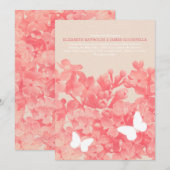 Elegant Butterflies Wedding Invitations Kaart (Voorkant / Achterkant)