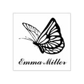 Elegant Butterfly Aangepaste naam Handtekening Rubberstempel (Afrduk)