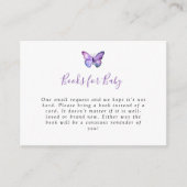Elegant Butterfly Baby shower Book Request Card Informatiekaartje (Voorkant)