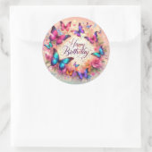 Elegant butterfly birthday sticker  (Tas)