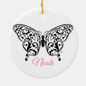 Elegant Butterfly Ceramic Ornament Design by Eksi (Achterkant)
